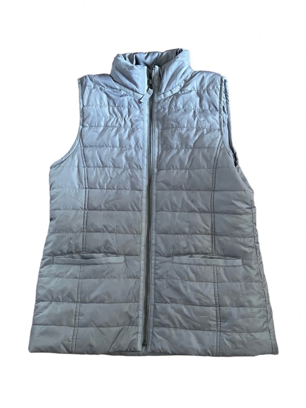 Banana Republic Light Gray Quilted Puffer Vest